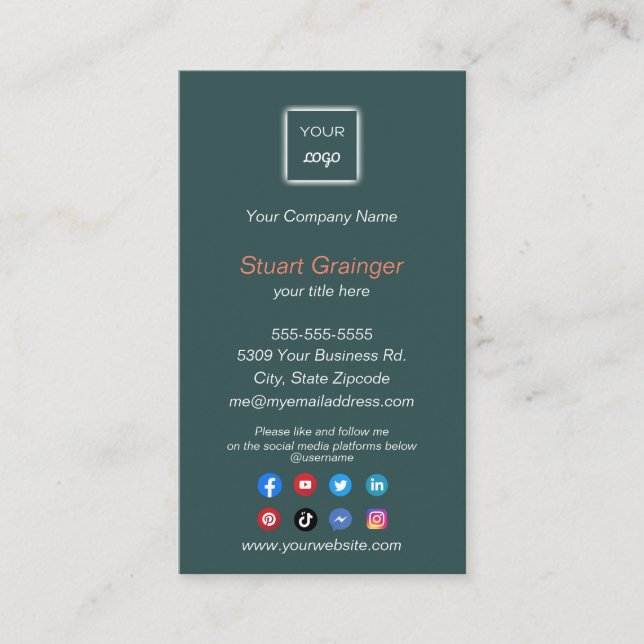 Google Review - Carte de visite avec les médias so (Devant)