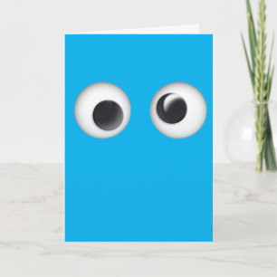 Googly Eyed Blue Bonne carte d'anniversaire