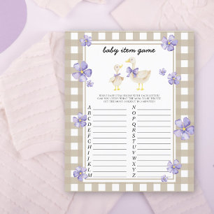 Goose Baby Item Jeu. Jeu baby shower