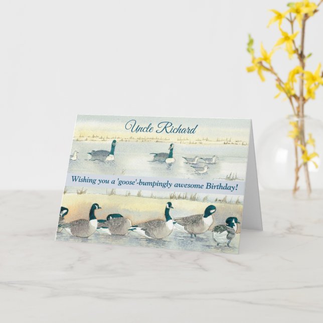 Goose Bumer étonnant oncle amusant carte d'anniver (Fleur jaune)