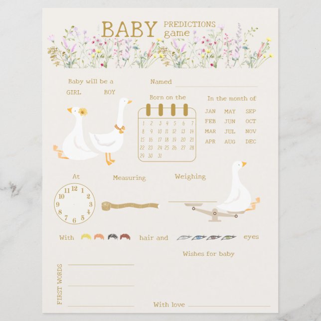 Goose Duck Fleur sauvage Bébé Devant Jeu (Devant)