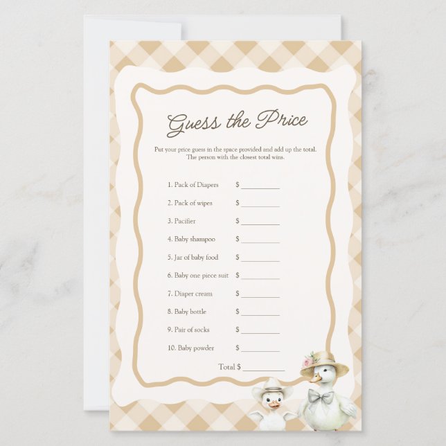 Goose Thème Plaid Prix est le bon jeu de Baby show (Devant)