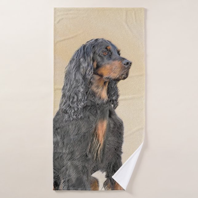 Gordon Setter Peinture - Joli art original chien (Serviette de bain)