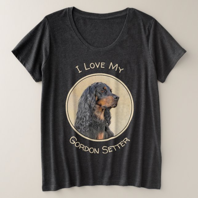 Gordon Setter Peinture - Joli art original chien (Design devant)
