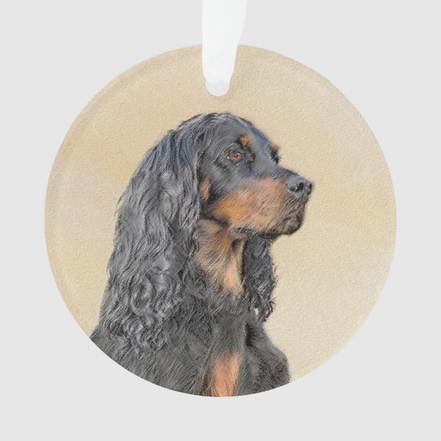 Gordon Setter Peinture - Joli art original chien (devant)