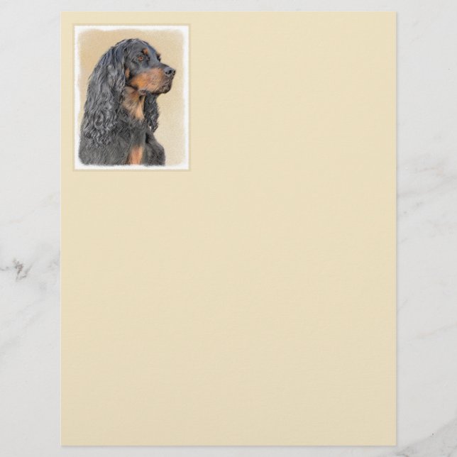 Gordon Setter Peinture - Joli art original chien (Devant)