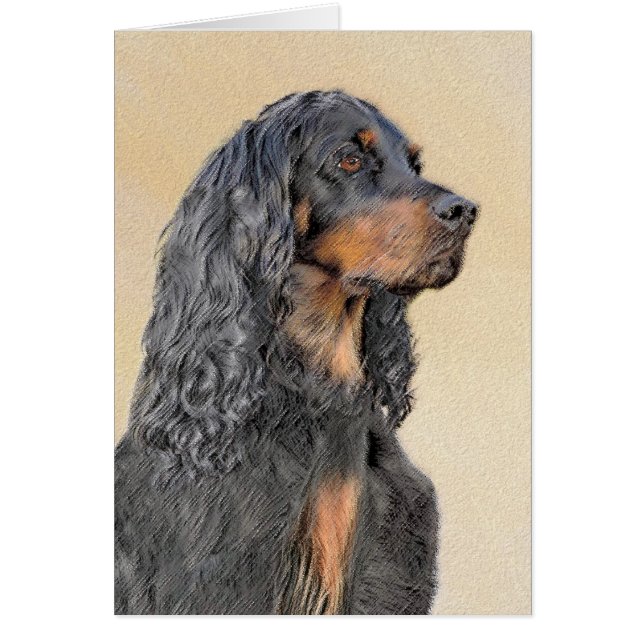 Gordon Setter Peinture - Joli art original chien (Devant)