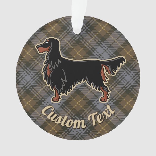 Gordon Setter sur Patiné Gordon Tartan (devant)