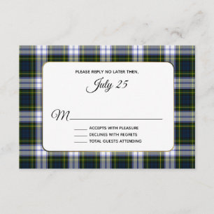Gordon Tress Tartan Plaid Wedding Carte RSVP