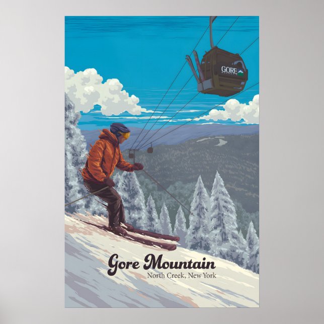 Gore Mountain Ski Resort Travel Poster (Devant)