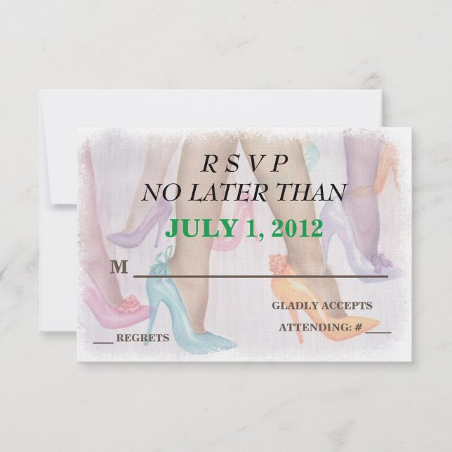 GORGEOUS HI HEELS CARTES RSVP PERSONNALISABLES (Devant)