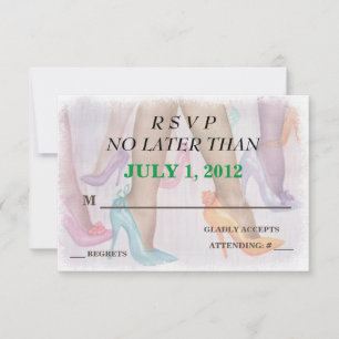 GORGEOUS HI HEELS CARTES RSVP PERSONNALISABLES