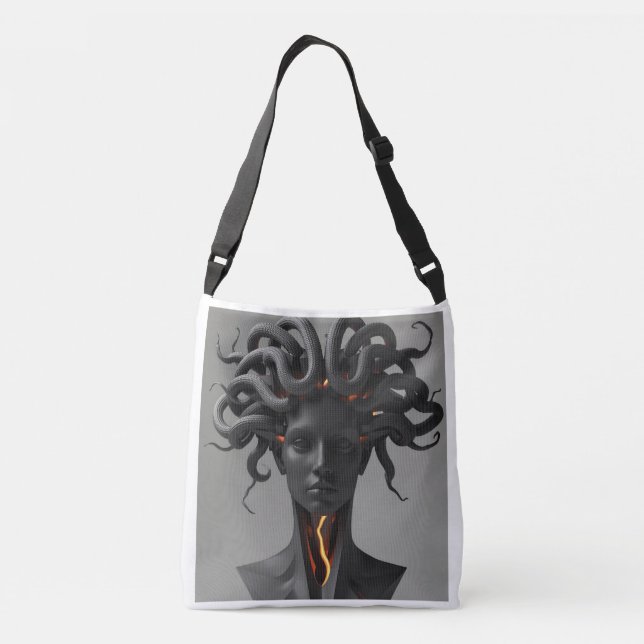 Gorgon Abstract Graphite Tote Bag (Dos)
