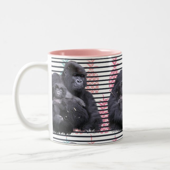 Gorilla ananas Mug rose (Gauche)