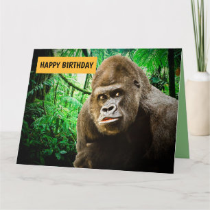 GORILLA Anniversaire drôle pour lui grande carte d