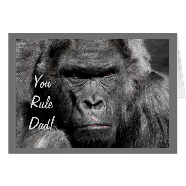 Gorilla, Fête des pères Grey Card (Devant horizontal)