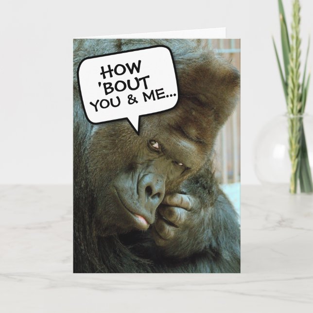 GORILLA FUNNY ANNIVERSAIRE CARTES DE SALUT (Devant)
