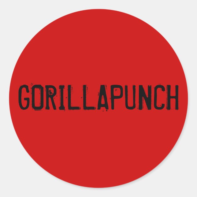 GORILLAPUNCH STICKERS ROUGE (Devant)