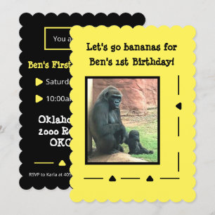 Gorillas Go Bananas Invitation Anniversaire