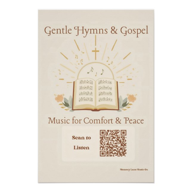Gospel Hymns Memory Care Poster Dementia Alzheimer (Devant)