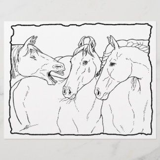 Gossiping Chevaux - Coloriage Page.