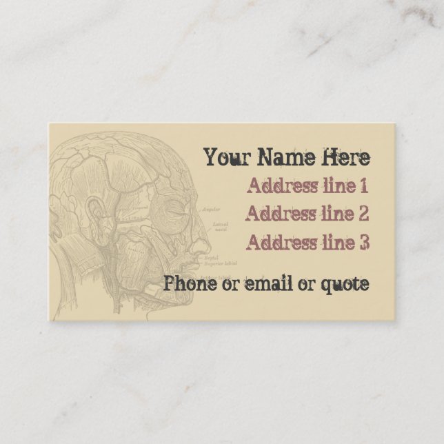 Goth Anatomy Carte de visite Tan (Devant)