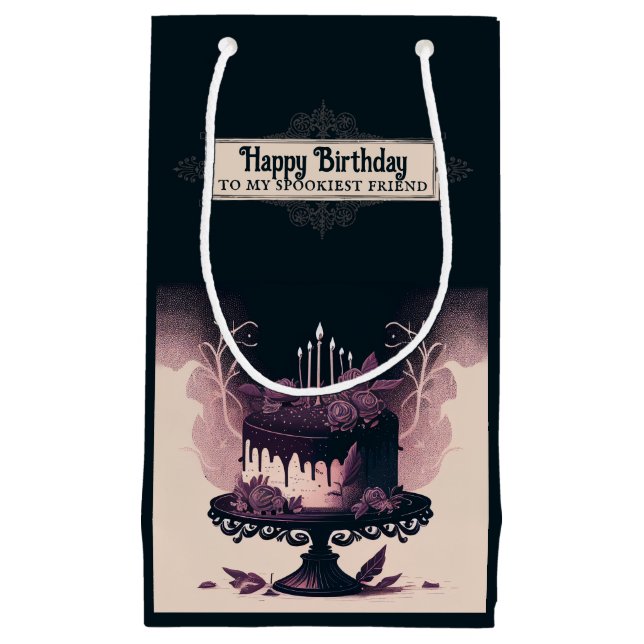 Goth Anniversaire Sac cadeau - Gâteau d'anniversai (Devant)