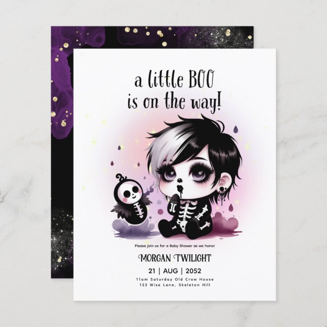 Goth Baby Boy Ghost Little Boo sur le chemin (Devant / Derrière)