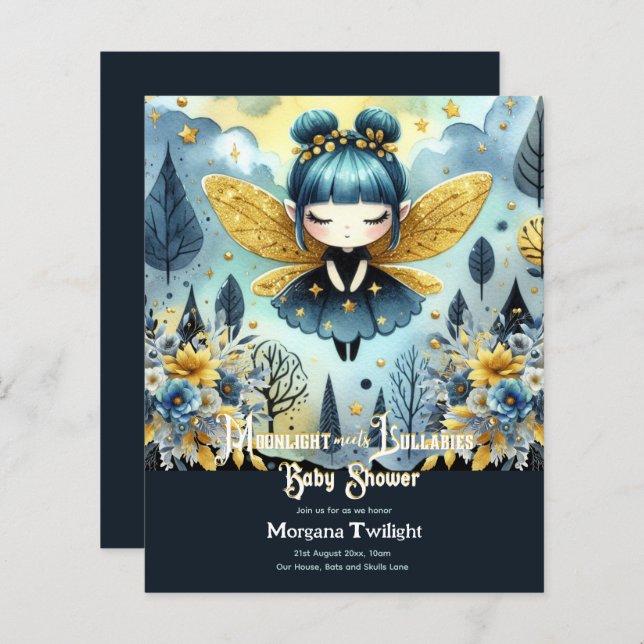 Goth Baby shower Cute Girl Lullabes lune lumière (Devant / Derrière)