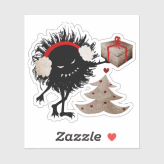 Goth Caractère de Noël Sticker de bogue maléfique