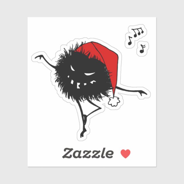 Goth Caractère de Noël Sticker de bogue maléfique (Feuille)