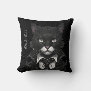 Goth Chat coussin gothique noir whimsygoth