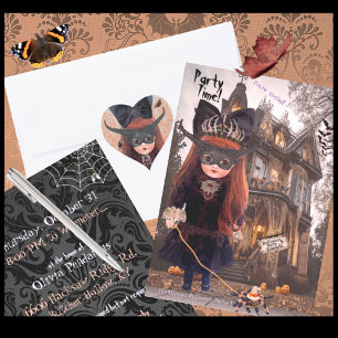 Goth Doll Invitation de la fête d'Halloween