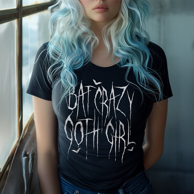 Goth Girls Bat fou gothique blanc typographie (Créateur téléchargé)
