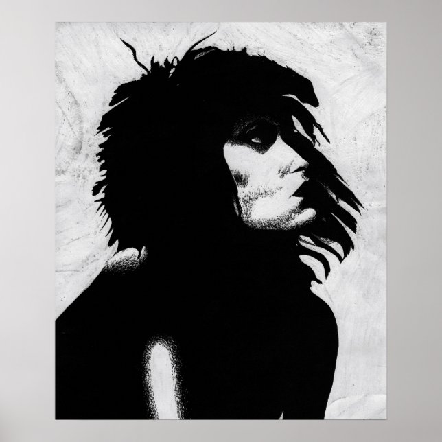 Goth Goddess Portrait Original Art Poster Imprimer (Devant)