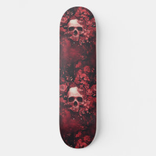 Goth Gothique crâne et Rose Macabre skateboard