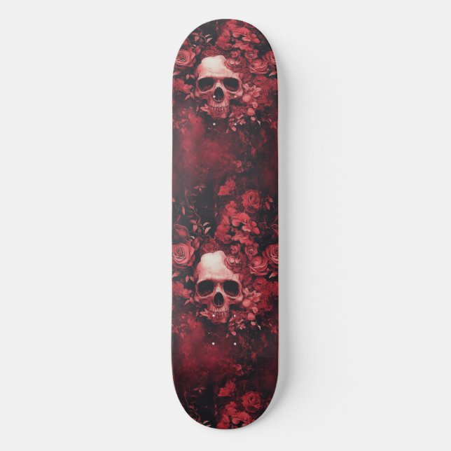Goth Gothique crâne et Rose Macabre skateboard (Recto)