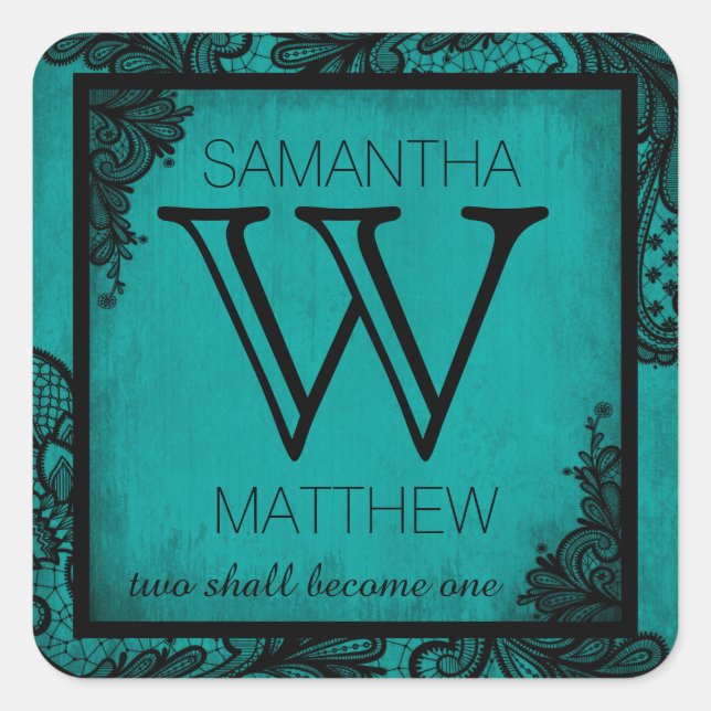 Goth Grunge Dentelle Mariage Étiquette cadeau (Devant)