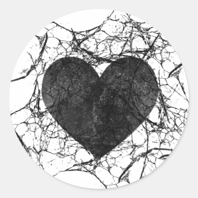 Goth Grunge Stickers Coeur brisé (Devant)