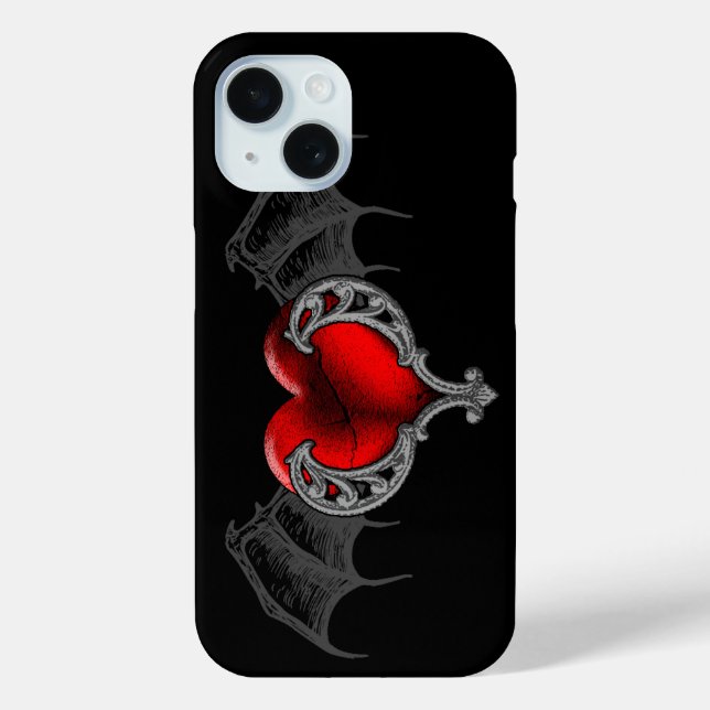 Goth Heart avec Bat Wings iPhone 7 Coque (Verso)