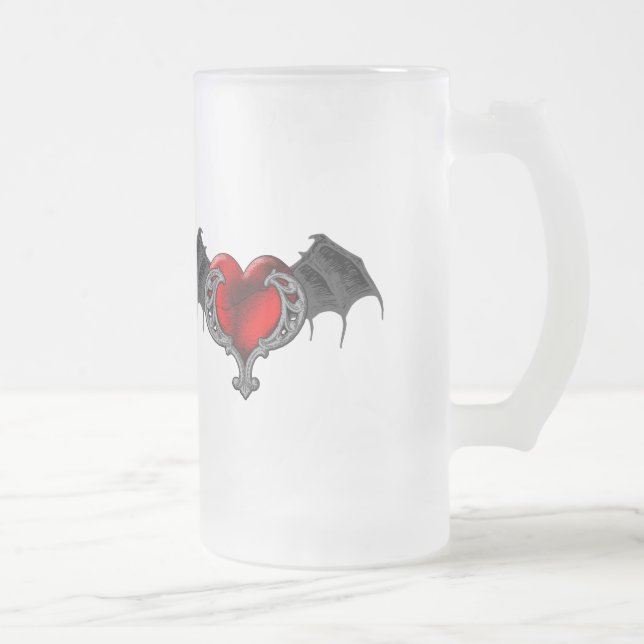 Goth Heart avec Bat Wings Mug (Droit)