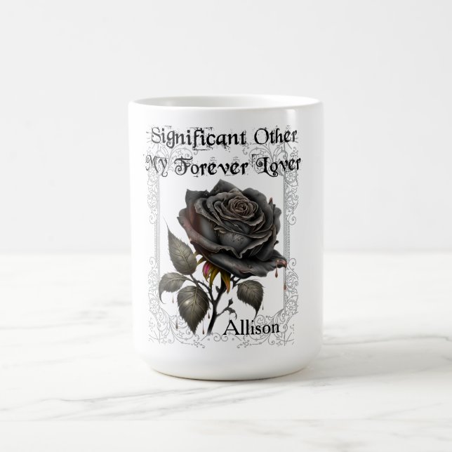 Goth Importante Autre Rose noir Mug (Centre)