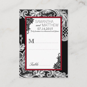 Goth Lace Mariage Cartes de Place