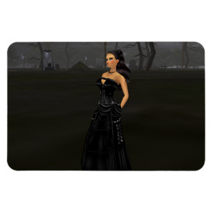 Goth Lady Dans Un Magnet De Graveyage