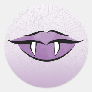 Goth Lèvres Vampire Halloween Sticker ronde Annive