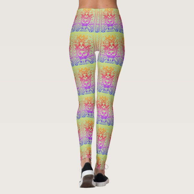 GOTH NE VOIT AUCUN MAL CEMETIERE LEGGINGS DE SQUEL (Dos)