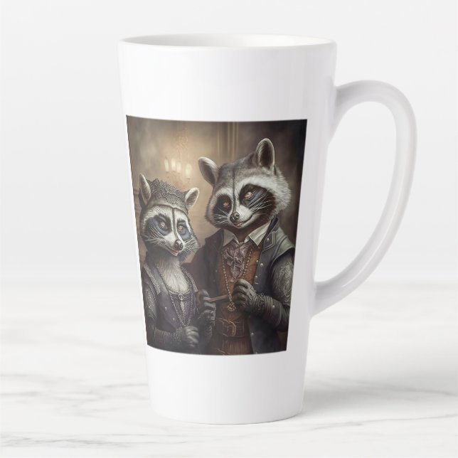 Goth Raccoons Latte Mug (Droite)