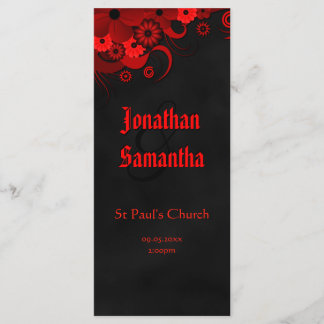 Goth Red Floral Black Chalkboard Programmes de mar