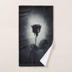 Goth Rose noir goutte de sang sur le Grunge noir