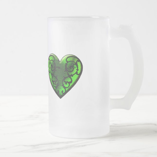 Goth St. Patrick's Day Green Heart Mug (Droit)